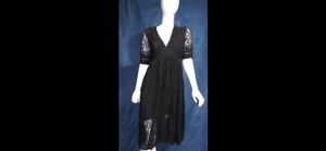 Free People Black Lace midi dress